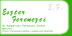 eszter ferenczei business card